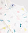 Girls' Cat Print Cotton Pyjamas MARSHMALLOW white/MULTICO white