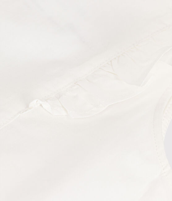 Girls' Poplin Formal Dress ECUME white