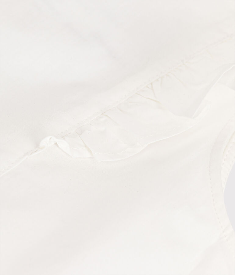 Girls' Poplin Formal Dress ECUME white