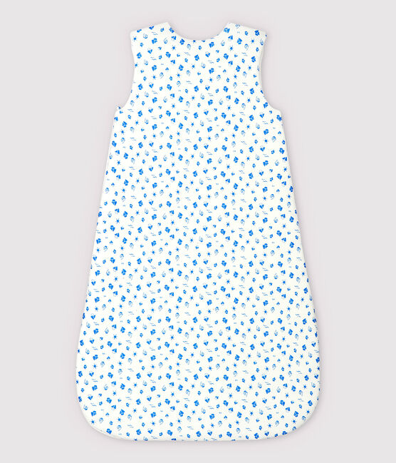 Babies' Organic Cotton Boat Pattern Sleeping Bag MARSHMALLOW white/COOL blue