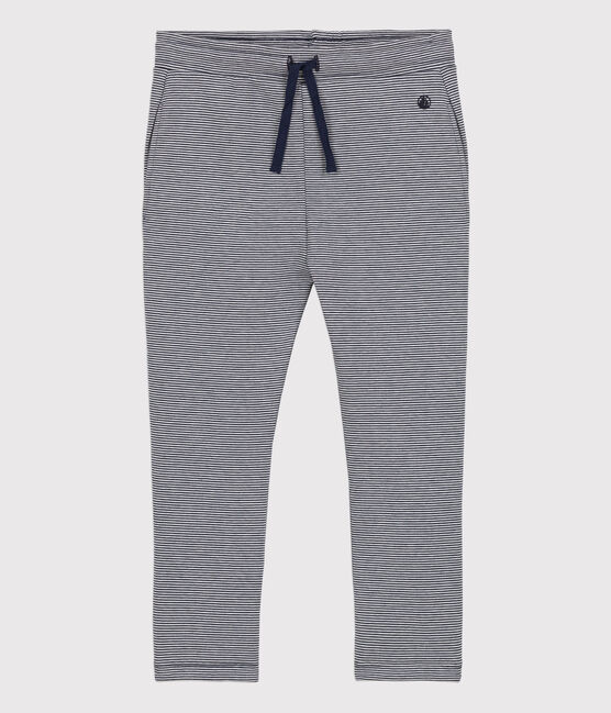Girls' Double Jersey Trousers SMOKING blue/MARSHMALLOW white
