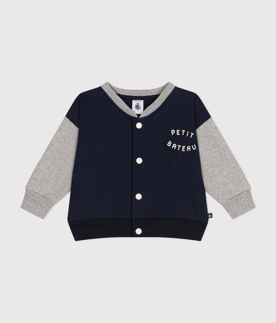 Babies' Fleece Baseball Jacket SMOKING blue/CHATON