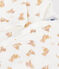 Babies' velour pyjama suit printed with leopards MARSHMALLOW white/MULTICO white