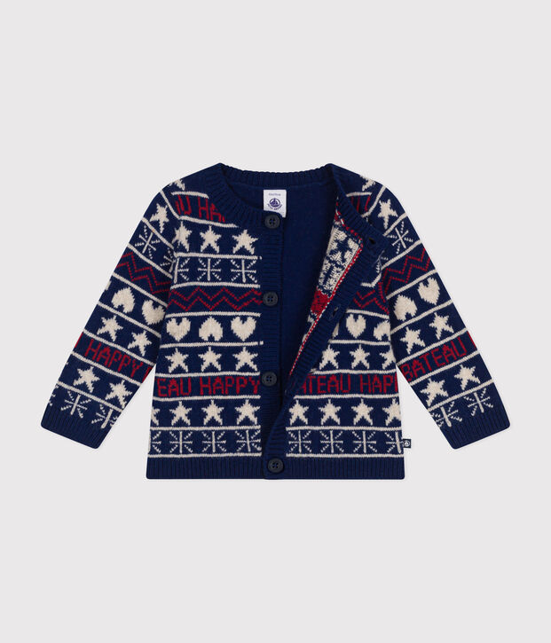 Baby knitted cardigan blue/multicolor