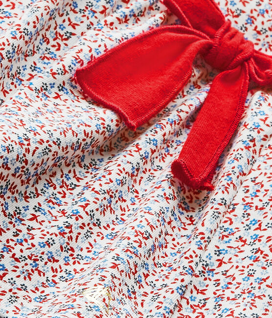Baby girl's print dress MARSHMALLOW white/TERKUIT red/MULTICO