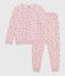 Children's floral print velour pyjamas JOLI pink/MULTICO white