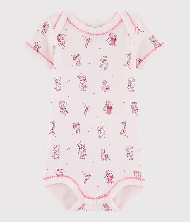 Baby Girls' Short-Sleeved Bodysuit pink/multicolor