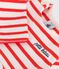 Babies' Breton stripe dress in thick cotton with long sleeves FLEUR pink/SPICY