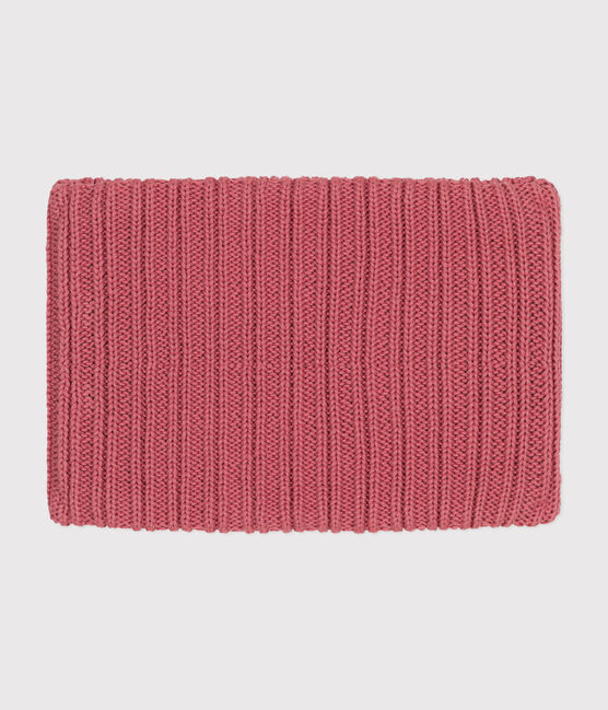 Children's fleece-lined knitted snood ROSEWOOD pink