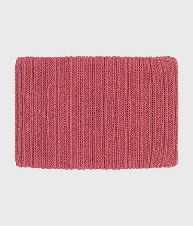 Children's fleece-lined knitted snood pink