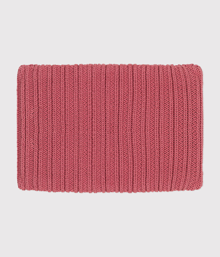 Children's fleece-lined knitted snood pink