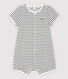 Babies' Organic Cotton Playsuit With Woven "Je t'aime"