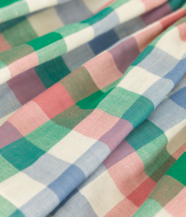 Girls' cotton gauze skirt Ecru/multicolor