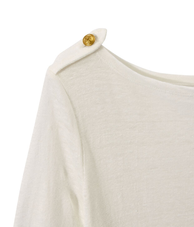Women's linen tee white