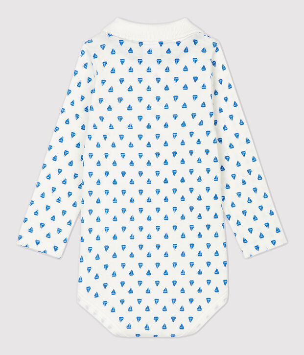 Babies' Cotton Bodysuit white/blue
