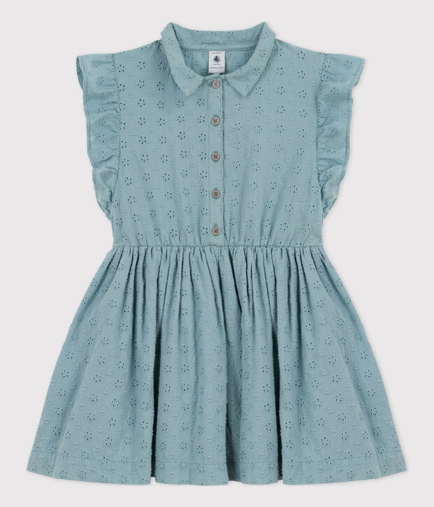 Girls' Broderie Anglaise Dress blue