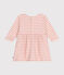 Babies' long-sleeved tube knit dress AVALANCHE pink/ROSELINE