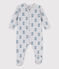 Babies' Dog Patterned Velour Sleepsuit POUSSIERE grey/ROVER