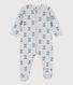 Babies' Dog Patterned Velour Sleepsuit