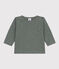 Babies' Long-Sleeved Slub Jersey T-Shirt THUYA green