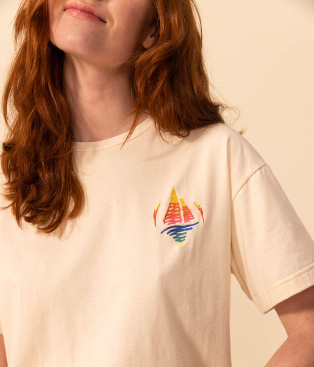 Women's Boxy Cotton T-Shirt Ecru