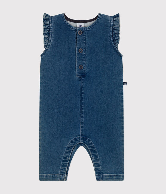 Babies' Sleeveless Denim Jumpsuit BLEU DELAVE blue