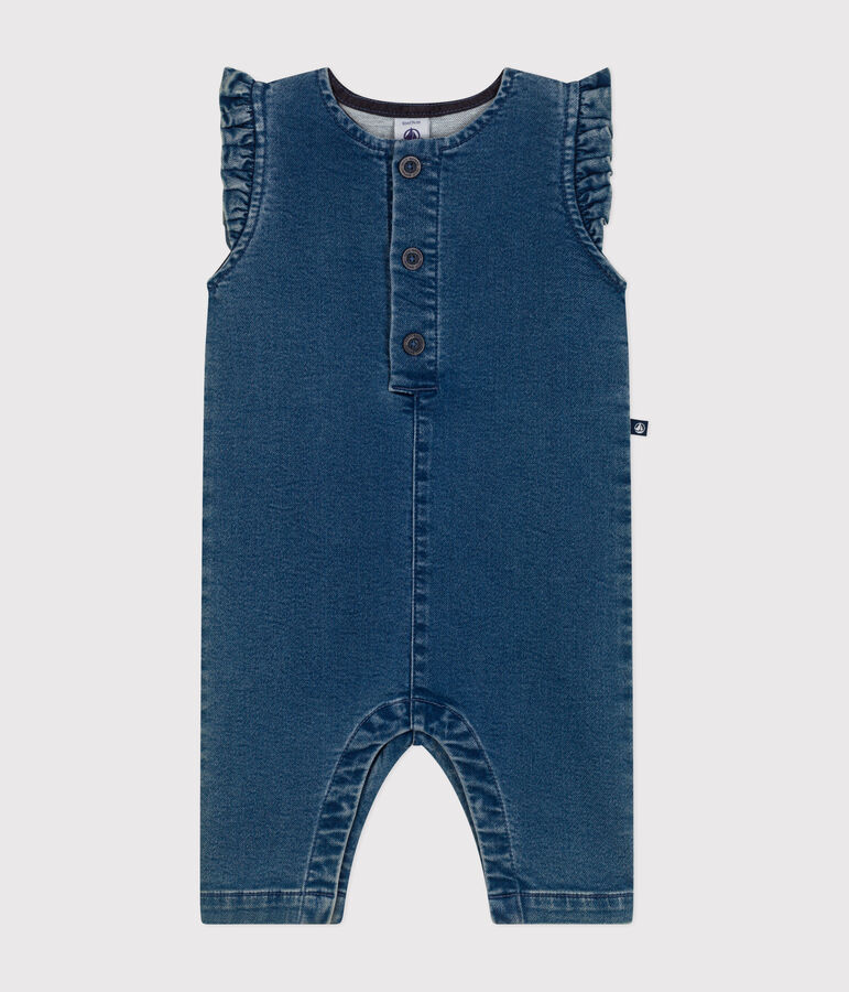 Babies' Sleeveless Denim Jumpsuit blue