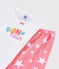 Girls' "Bonheur" Cotton Short Pyjamas MARSHMALLOW white/MULTICO white