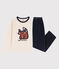 Children's Unisex Fox Patterned Velour Pyjamas SMOKING blue/MULTICO white