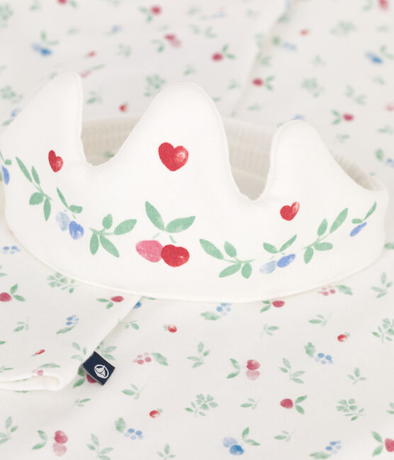 Children's fancy dress nightdress and tiara in cotton MARSHMALLOW white/MULTICO white