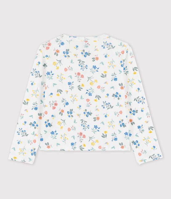 Girls' Print Cotton Cardigan MARSHMALLOW white/MULTICO white