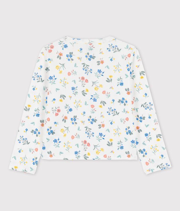 Girls' Print Cotton Cardigan white/multicolor