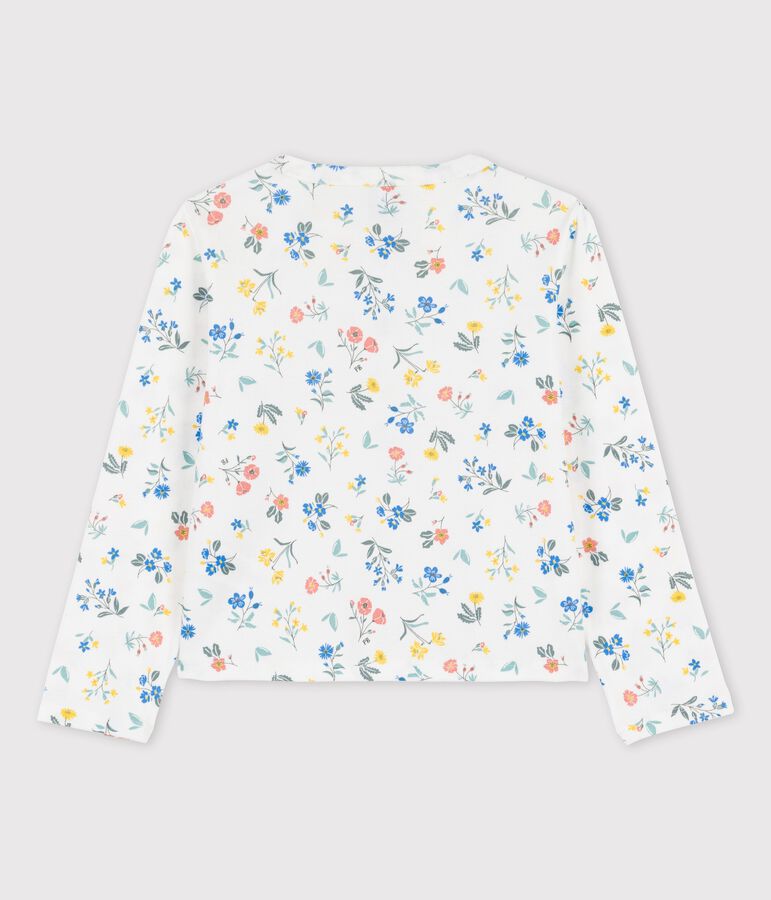 Girls' Print Cotton Cardigan white/multicolor