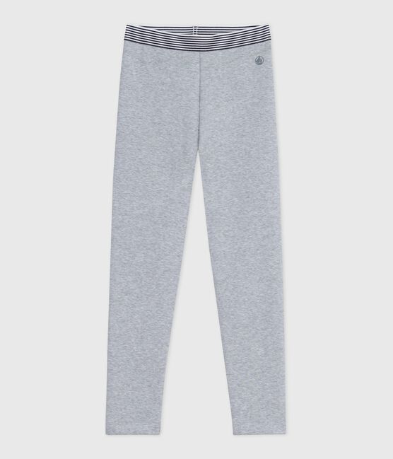 Children's legging-style plain cotton trousers FUMEE CHINE grey