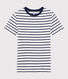 Women's Iconic Round-Neck Striped Cotton T-Shirt