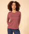Women's Straight Round-Neck Cotton T-Shirt JUKE BOX brown