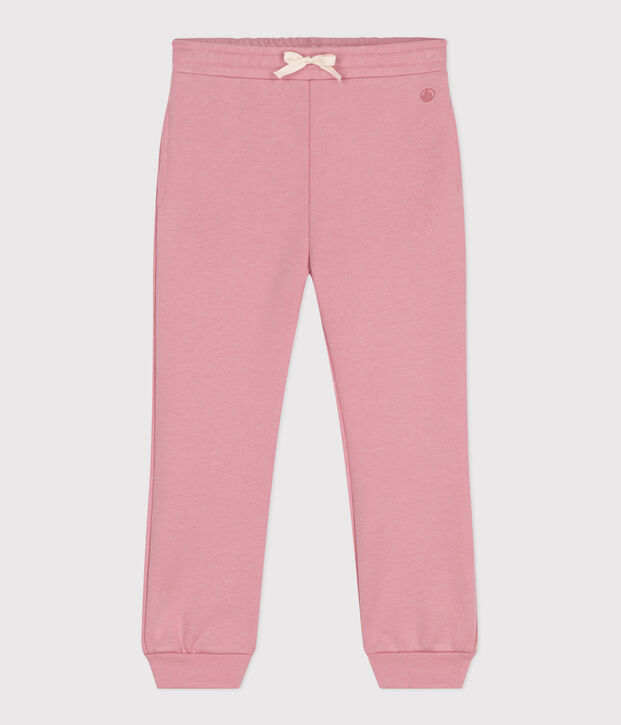 Children's jogging bottoms in plain cotton pink