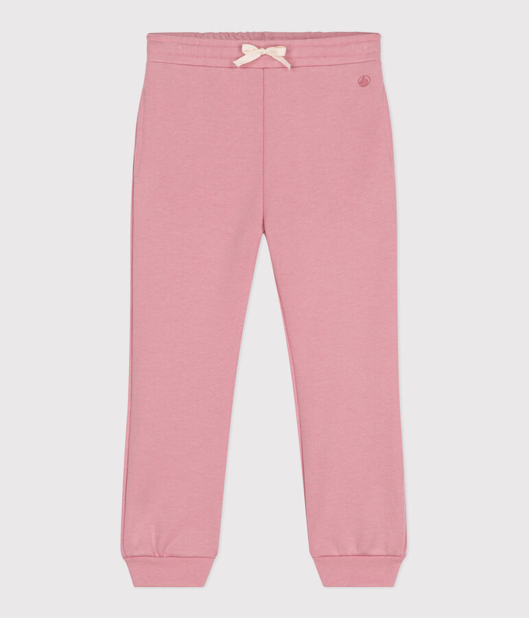 Children's jogging bottoms in plain cotton pink
