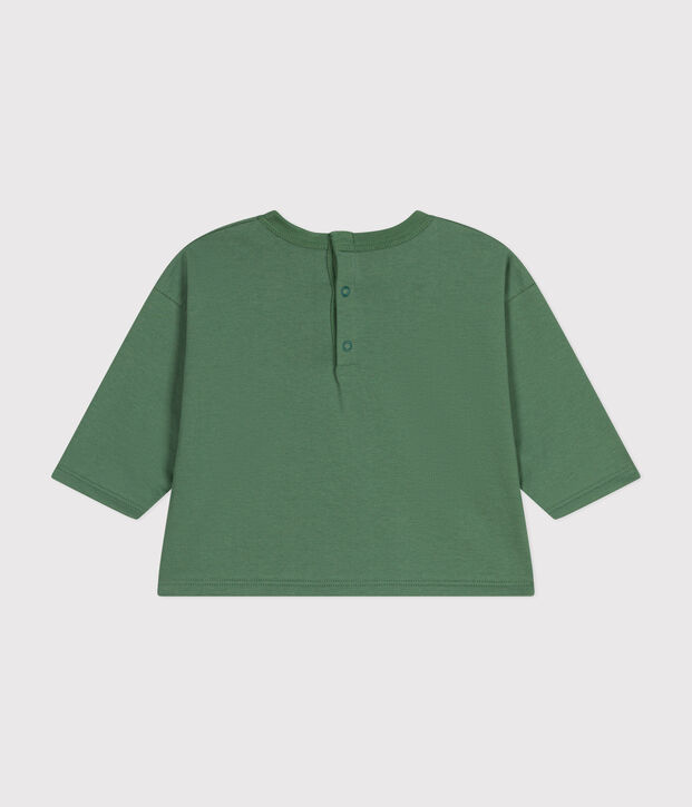 Babies' long sleeved T-shirt in fine jersey green