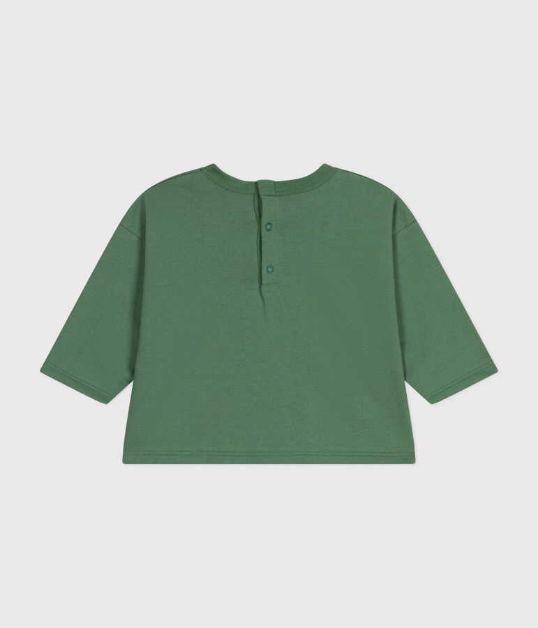 Babies' long sleeved T-shirt in fine jersey green