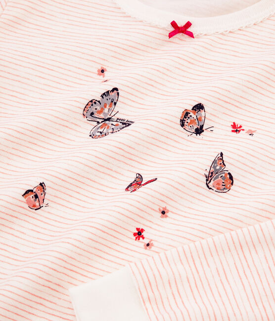 Girls' Pyjamas in Cotton MARSHMALLOW white/ROSAKO pink