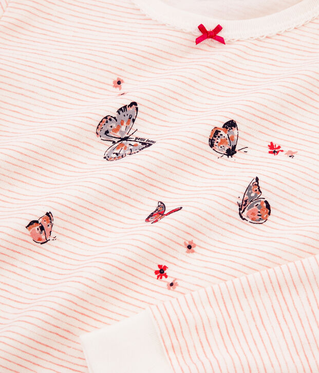 Girls' Pyjamas in Cotton white/pink