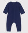 Babies' Plain Organic Tube Knit Long Playsuit CHALOUPE blue