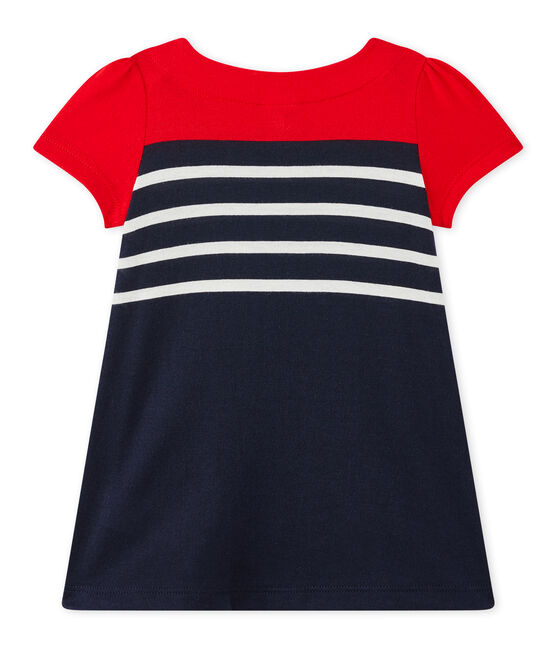 Baby girl's striped dress SMOKING blue/MULTICO white