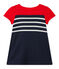 Baby girl's striped dress SMOKING blue/MULTICO white