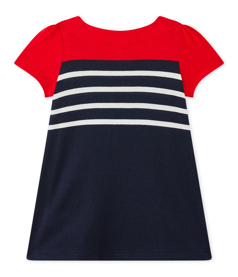 Baby girl's striped dress SMOKING blue/MULTICO white