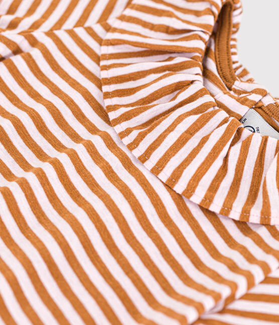 Babies' Striped Short-Sleeved Slub Jersey Blouse TOAST /DOLL