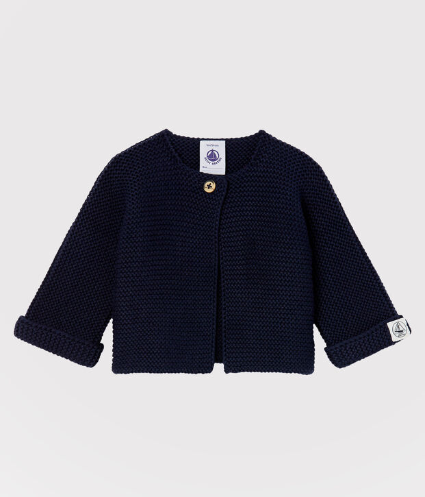 Babies' Organic Cotton Knitted Cardigan blue
