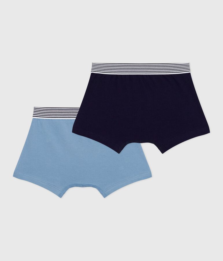 Pack of plain cotton and elastane boxers for children multicolor