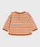 Babies' Long-Sleeved Tube Knit T-Shirt ECUREUIL /AVALANCHE